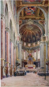 Napels. Interieur van de kathedraal door William Wiehe Collins
