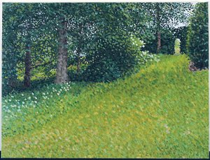 Tuin, grijze dag door William Wilkins