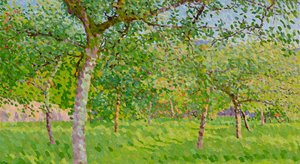 Boomgaard in de herfst door William Wilkins