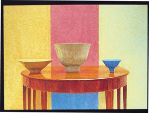 Stilleven, drie Lucie Rie kommen