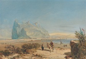 Uitzicht op Gibraltar door William Wyld