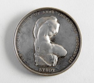 R.A. medaille toegekend aan George Frampton 10.12.1884 voor het beste model van een figuur