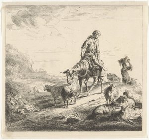 Man op een ezel door William Young Ottley