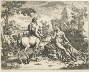 Ocyrhoë voorspelt het lot van Chiron en Asclepius door William Young Ottley