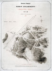 Romeins kampement in Epping Forest, Essex, 1876