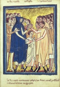 Jozef verkocht door zijn broers, uit een boek met Bijbelse afbeeldingen, c.1250 door William de Brailes  