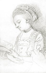Vrouw leest door William of Bath Hoare