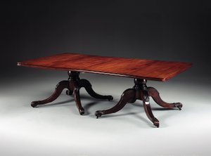 Ierse George IV tweepedestal eettafel, ca. 1825 door Williams and Gibton (attr. to) Mack