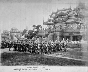 Goddelijke Dienst in het Koninklijk Paleis, Mandalay, 1885