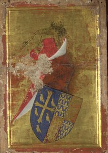 Het wapen van Richard II van Engeland Het buitenpaneel van het Wilton-diptiek, tussen 1395 en 1399 door Wilton Master