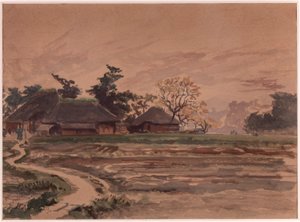 Landschap met huizen door Winckworth Allan Gay
