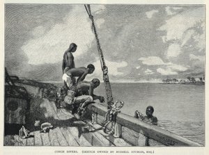 A Hurricane, Growing Hemp, On Abaco Island, A Flower Seller, Conch Divers, uit The Century Magazine, februari 1887 door Winslow Homer