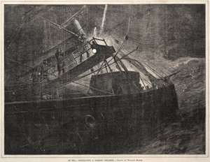 Op Zee, Signaal naar een Voorbijgaande Stoomboot door Winslow Homer