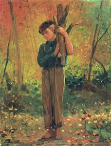 Jongen met houtblokken, 1873 door Winslow Homer