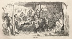 Kampbijeenkomst schetsen: De tent, 1858 door Winslow Homer