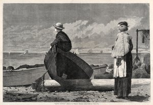 Papa komt!, 1873 door Winslow Homer