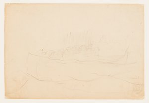 Dory gevuld met mannen door Winslow Homer