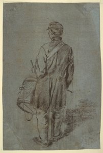 Tekening, Drummer op de rug gezien, waarschijnlijk 1864 door Winslow Homer