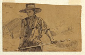 Tekening, Hooien, ca. 1864 door Winslow Homer