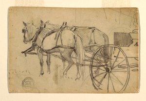 Tekening, Studie voor "De picknick excursie", 1868 door Winslow Homer
