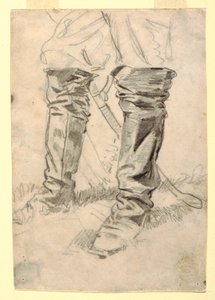 Tekening, Studie van de laarzen van een cavalerieofficier, 1862-64