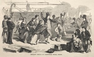 Aankomst van emigranten bij Constitution Wharf, Boston, 1857 door Winslow Homer