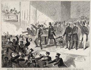 Uitzetting van negers en abolitionisten uit Tremont Temple, Boston, Massachusetts, op 3 december 1860
