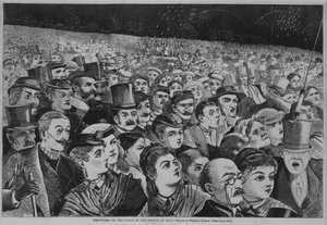 Vuurwerk op de nacht van de vierde juli, 1868