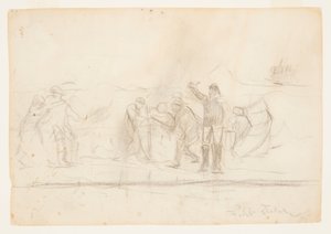 Eerste schets voor "Het wrak" door Winslow Homer