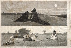 Flirten aan de kust en op de weide, 1874 door Winslow Homer