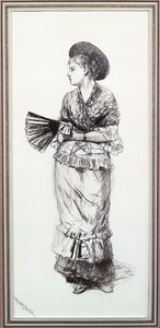 Meisje met Waaier door Winslow Homer