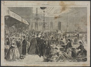 Grote kermis gehouden in de City Assembly Rooms, New York, december 1861 door Winslow Homer