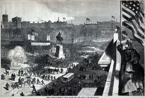 Grote Sumter-bijeenkomst op Union Square, New York, 11 april, uit Harper