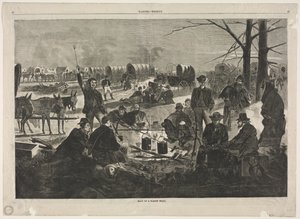 Stop van de wagenkaravaan, 1864 door Winslow Homer