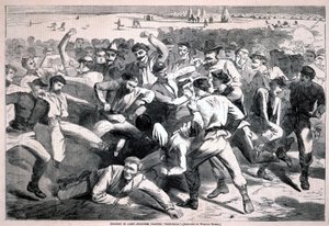 Vakantie in het kamp - soldaten spelen „voetbal”, uit Harper