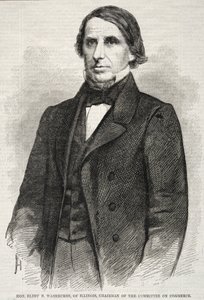 Hon. Elihu B. Washburne, van Illinois, Voorzitter van de Commissie voor Handel, 1860