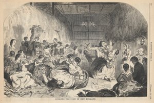 Het Pellen van de Maïs in New England, uit Harper