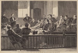 Juristen luisteren naar de raad, Hooggerechtshof, New City Hall, New York door Winslow Homer