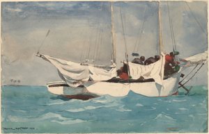 Key West, Anker Ophalen door Winslow Homer