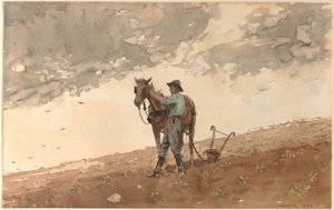 Man met ploegpaard door Winslow Homer
