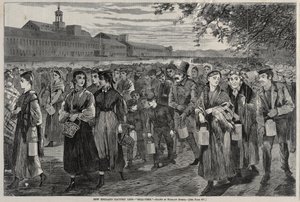 Het leven in een fabriek in New England - Bel-tijd, 1868