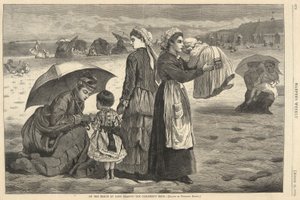 Op het Strand bij Long Branch door Winslow Homer