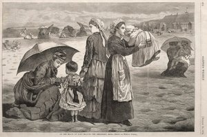 Op het strand bij Long Branch - Het kinderuurtje, 1874 door Winslow Homer