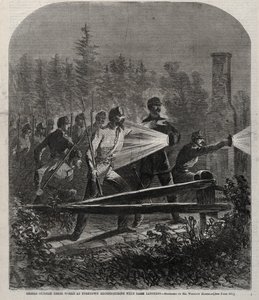 Opstandelingen Buiten Hun Werken bij Yorktown Verkennen met Donkere Lantaarns, 1862 door Winslow Homer