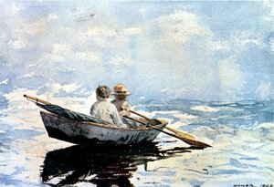 Roeien met de boot, 1880 door Winslow Homer