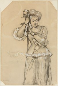 Herderin, 1877 door Winslow Homer