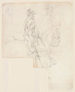 Zijaanzicht van een bereden officier door Winslow Homer