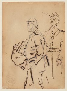 Schetsen van soldaten