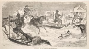 Sleetochten op Haymarket Square, Boston, 1859