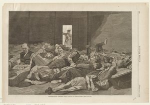 Logerende gasten in het stationsgebouw door Winslow Homer